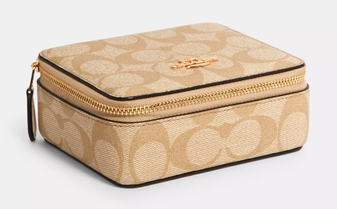 Coach Outlet Large Jewelry Box In Signature Canvas Coach Outlet Large Jewelry Box In Signature Canvas