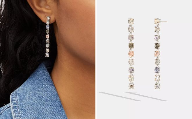 Coach Outlet Signature Link Tennis Linear Earrings Coach Outlet Signature Link Tennis Linear Earrings