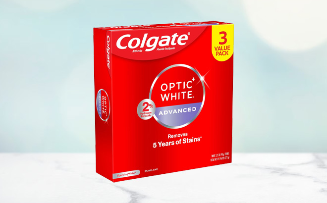 Colgate Optic White Advanced Hydrogen Peroxide Toothpaste 3 Pack