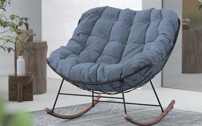 Corrigan Studio Steel Rocking Chair With Cushion Corrigan Studio Steel Rocking Chair With Cushion