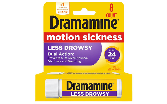Dramamine 8 Count Less Drowsy Motion Sickness Relief Tablets