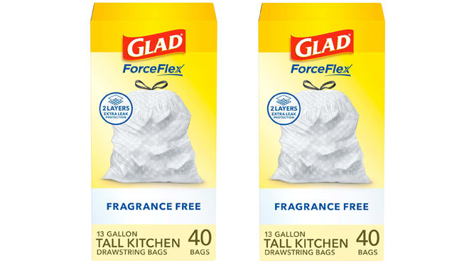 Glad ForceFlex 40 Count Drawstring Trash Bags