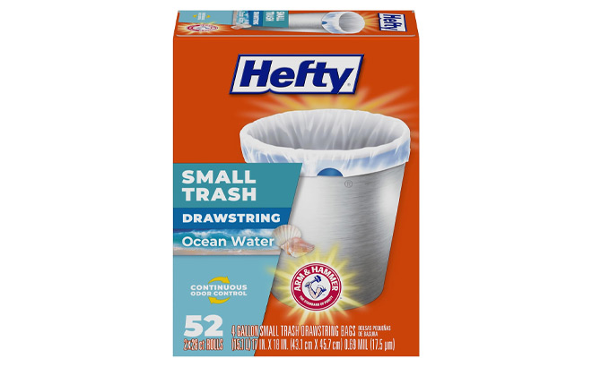 Hefty 52 Count Small 4 Gallon Trash Bags