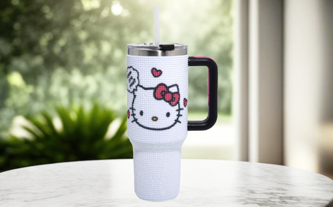 Hello Kitty Hearts Rhinestone Travel Cup