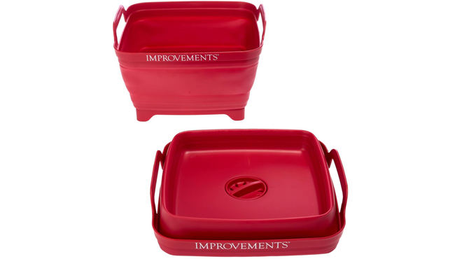 Improvements 2 Gallon Collapsible Tubs 2 Pack in Red Color