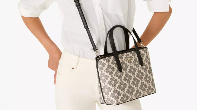 Kate Spade Outlet Flower Small Tote in Black Multi Color