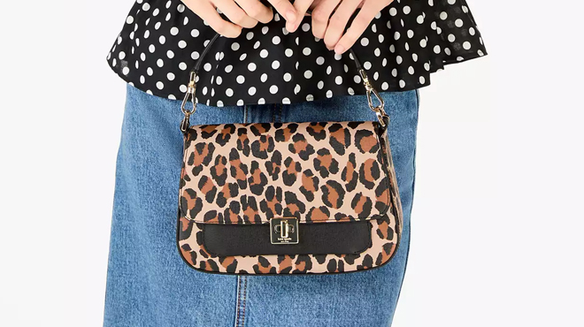 Kate Spade Outlet Phoebe Spotted Leopard Small Flap Crossbody