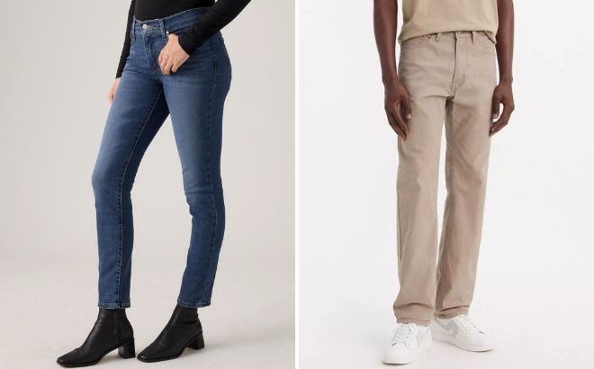 Levis 312 Shaping Slim Womens Jeans and 505 Regular Fit Mens Jeans Levis 312 Shaping Slim Womens Jeans and 505 Regular Fit Mens Jeans