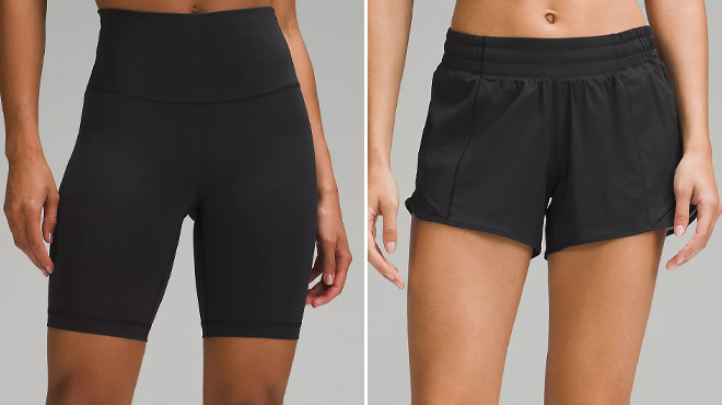 Lululemon Wunder Train High Rise Shorts and Lululemon Hotty Hot Low Rise Lined Short 4 Inch