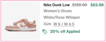Nike Dunk Low Shoes Checkout Page
