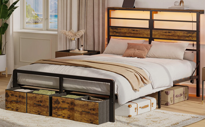 Pinmoco LED Queen Bed Frame