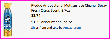 Pledge Cleaner Spray Checkout Screen Pledge Cleaner Spray Checkout Screen