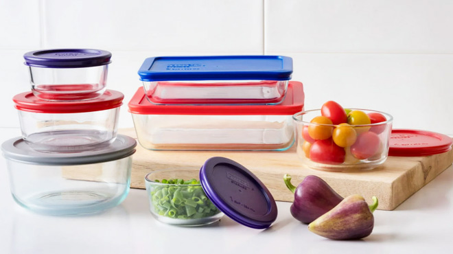 Pyrex 14 piece Glass Storage Container Set with Lids Pyrex 14 piece Glass Storage Container Set with Lids