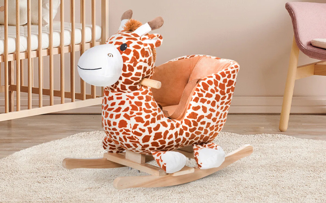 Qaba Giraffe Plush Rocker in a Room