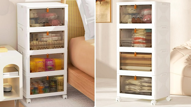 Rolling Plastic Storage Bins