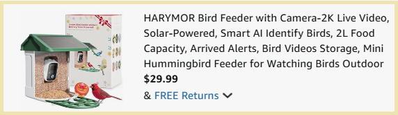 Smart Bird Feeder with Camera Checkout Screenshot