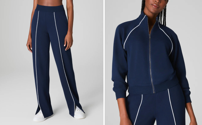 Spanx Straight Leg Pants and Full Zip Track Jacket