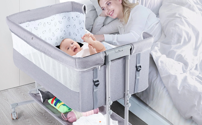 TEAYINGDE Baby Bedside Sleeper Bassinet