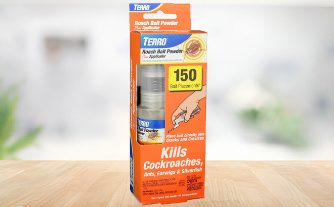 Terro Roach Bait Powder on a Table Terro Roach Bait Powder on a Table
