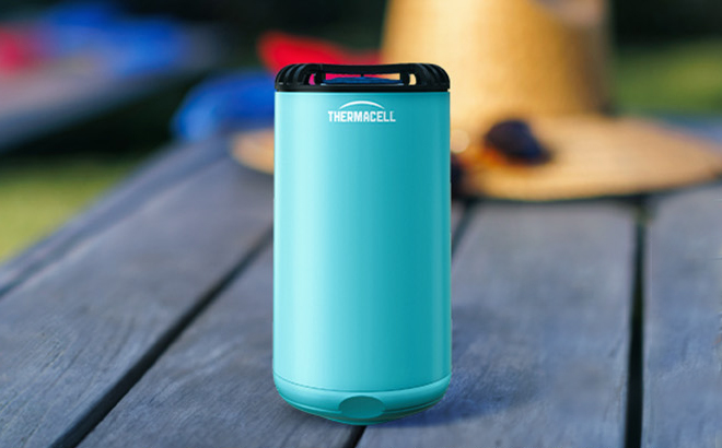 Thermacell Mosquito Repeller Patio Shield on a Table