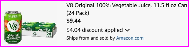 V8 Vegetable Juice Checkout