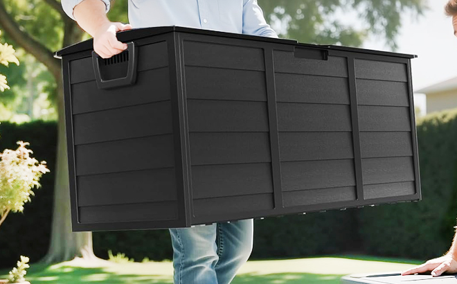 VINGLI 75 Gallon Outdoor Storage Box Lockable Plastic Storage Containers with Lid VINGLI 75 Gallon Outdoor Storage Box Lockable Plastic Storage Containers with Lid