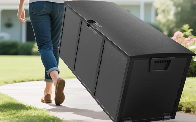 VINGLI 75 Gallon Outdoor Storage Box Lockable Plastic Storage VINGLI 75 Gallon Outdoor Storage Box Lockable Plastic Storage