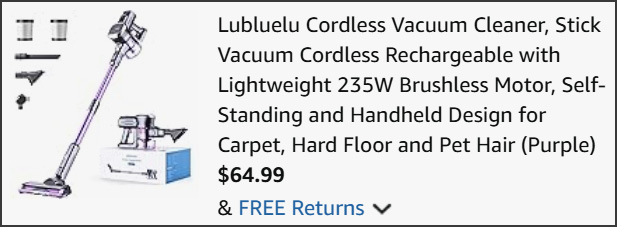 Vacuum Cleaner at Checkout