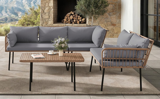Yitahome 4 Piece Wicker Patio Furniture Set