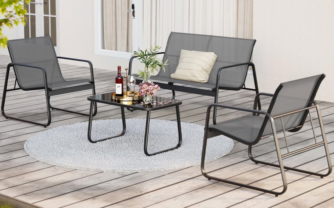4 Piece Patio Furniture Set 4 Piece Patio Furniture Set