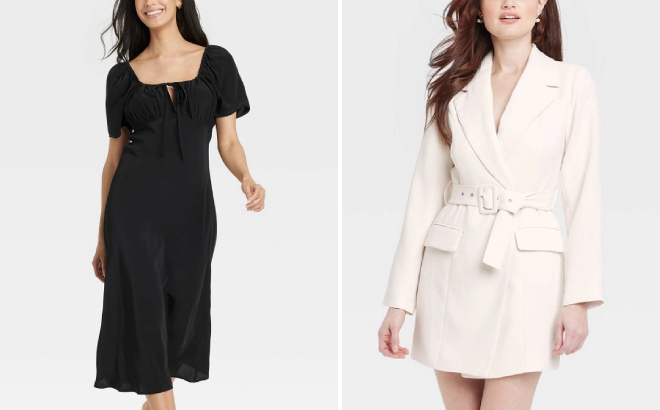 A New Day Womens Midi Sundress and Long Sleeve Mini Blazer Dress A New Day Womens Midi Sundress and Long Sleeve Mini Blazer Dress