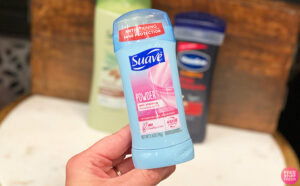 A Person Holding Suave Invisible Solid Antiperspirant Deodorant Stick