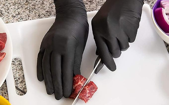 A Person Using the Promedix P Nitrile Disposable Gloves
