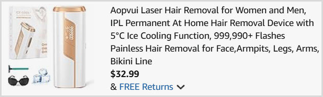 Aopvui Laser Hair Removal at Checkout