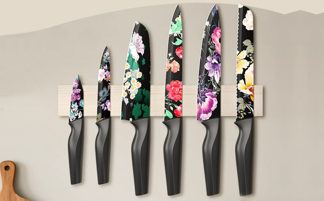 Astercook 6 Piece Flower Kitchen Knife Set