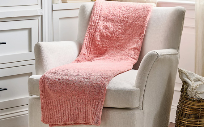 Barefoot Dreams CozyChic Stacked Rib Border Blanket