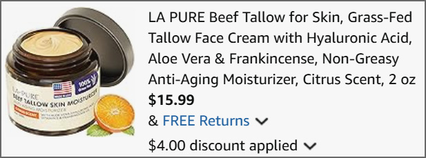 Beef Tallow Face Cream at Checkout