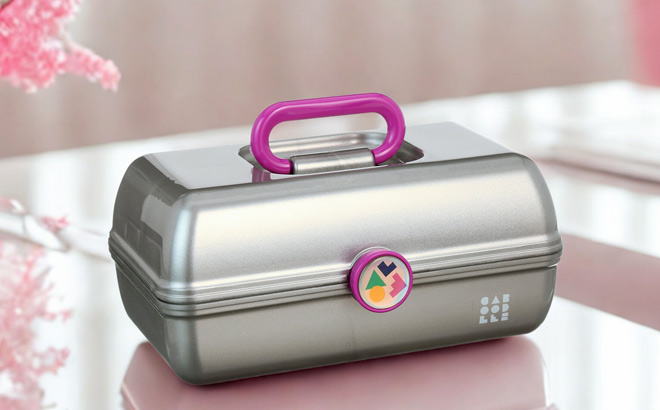 Caboodles Makeup Box in Silver Sparkle