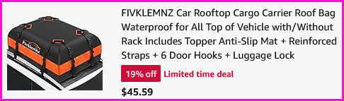 Car Rooftop Cargo Carrier Checkout Screen