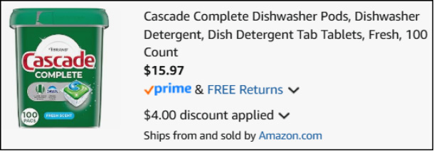 Cascade Complete Dishwasher Pods 100 Count Checkout Cascade Complete Dishwasher Pods 100 Count Checkout