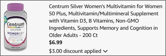 Centrum Silver Womens Multivitamins at Checkout