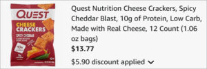 Checkout page of Quest Protein Cheese Crackers 12 Pack Checkout page of Quest Protein Cheese Crackers 12 Pack