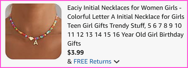 Colorful Initial Necklace at Checkout