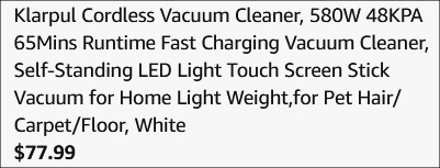 Cordless Vacuum Cleaner Checkout Page