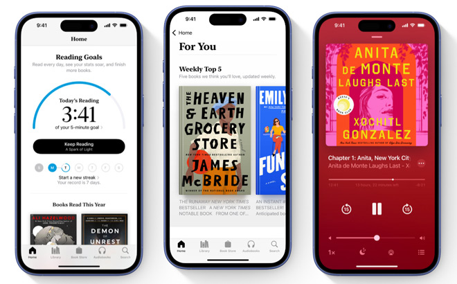 Different Screens on Apple Books App