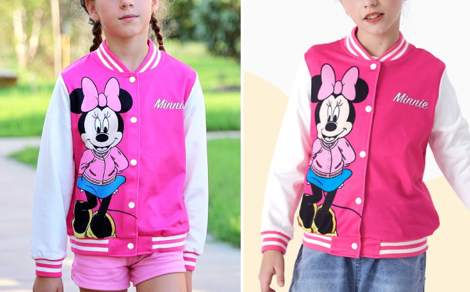 Disney Minnie Mouse Girls Bomber Jacket Disney Minnie Mouse Girls Bomber Jacket