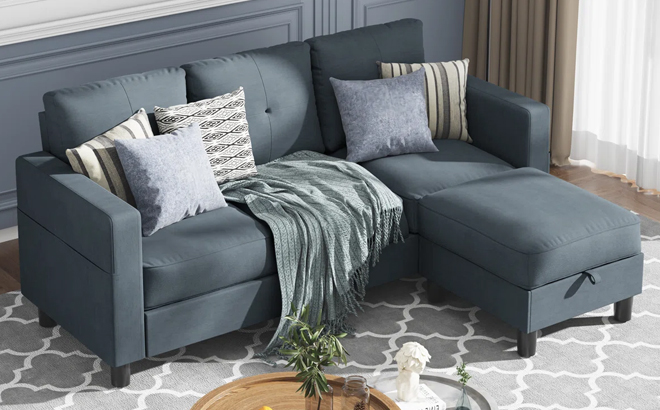 Ebern Designs Degnan 76 4 Inch Upholstered Sofa Chaise