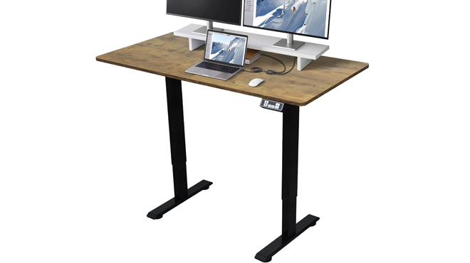 Electric Standing Desk Rustic Brown