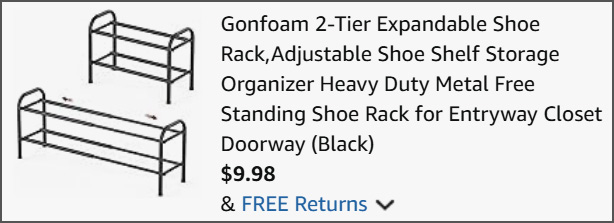 Expandable Shoe Rack at Checkout