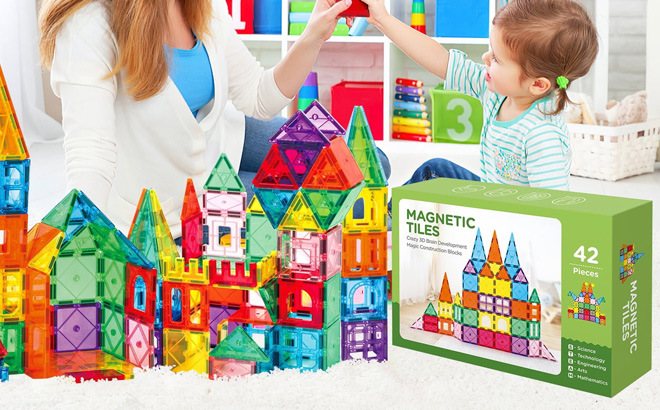 FunMagic 42 Piece Magnetic Tiles FunMagic 42 Piece Magnetic Tiles